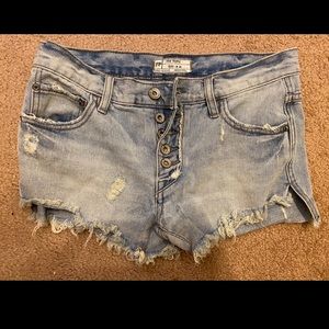 Free People High Wasted Jean Shorts Size 24